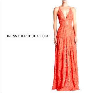Dress The Population Melina Lace Fit and Flare